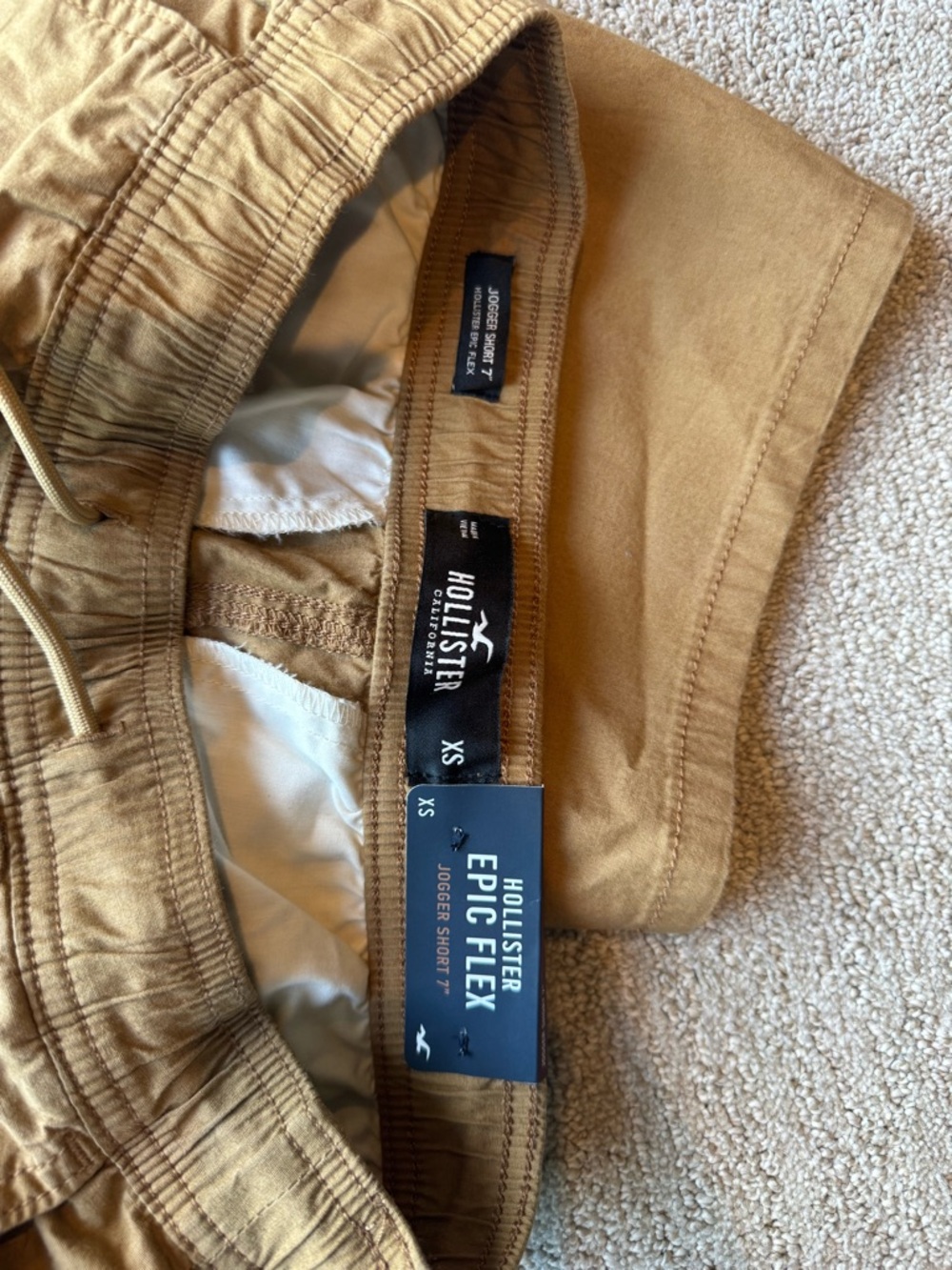 Hollister Men's Epic Flex Jogger Shorts in Mustard - Picture 2 of 4